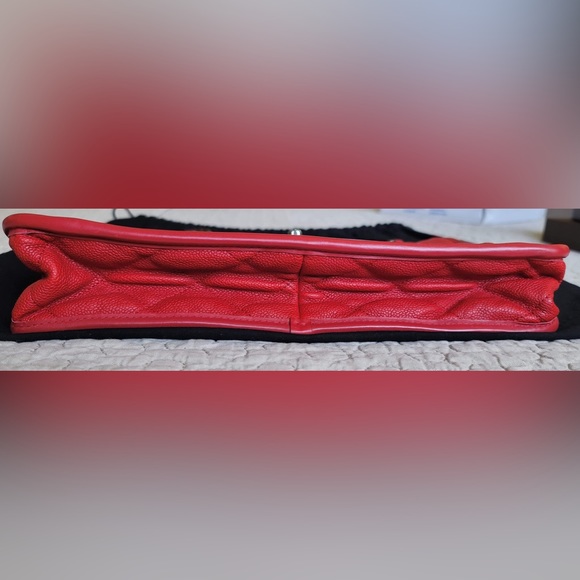 Chanel French Riviera Quilted Large Flap Bag Caviar Red with Gun Metal Hardware - Picture 14 of 17